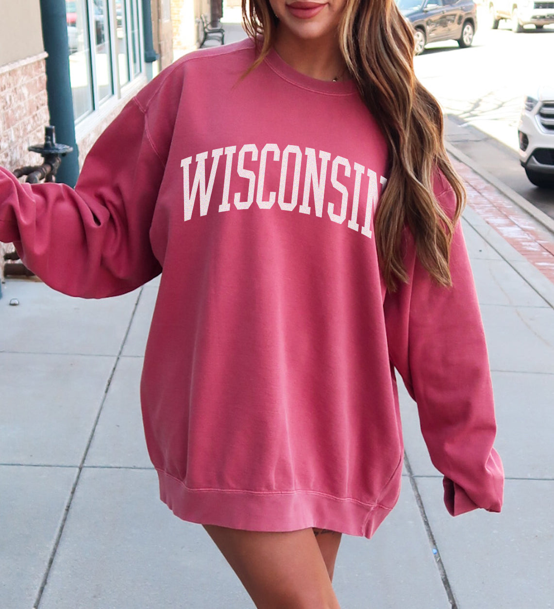 Wisconsin varsity | Comfort Colors crewneck