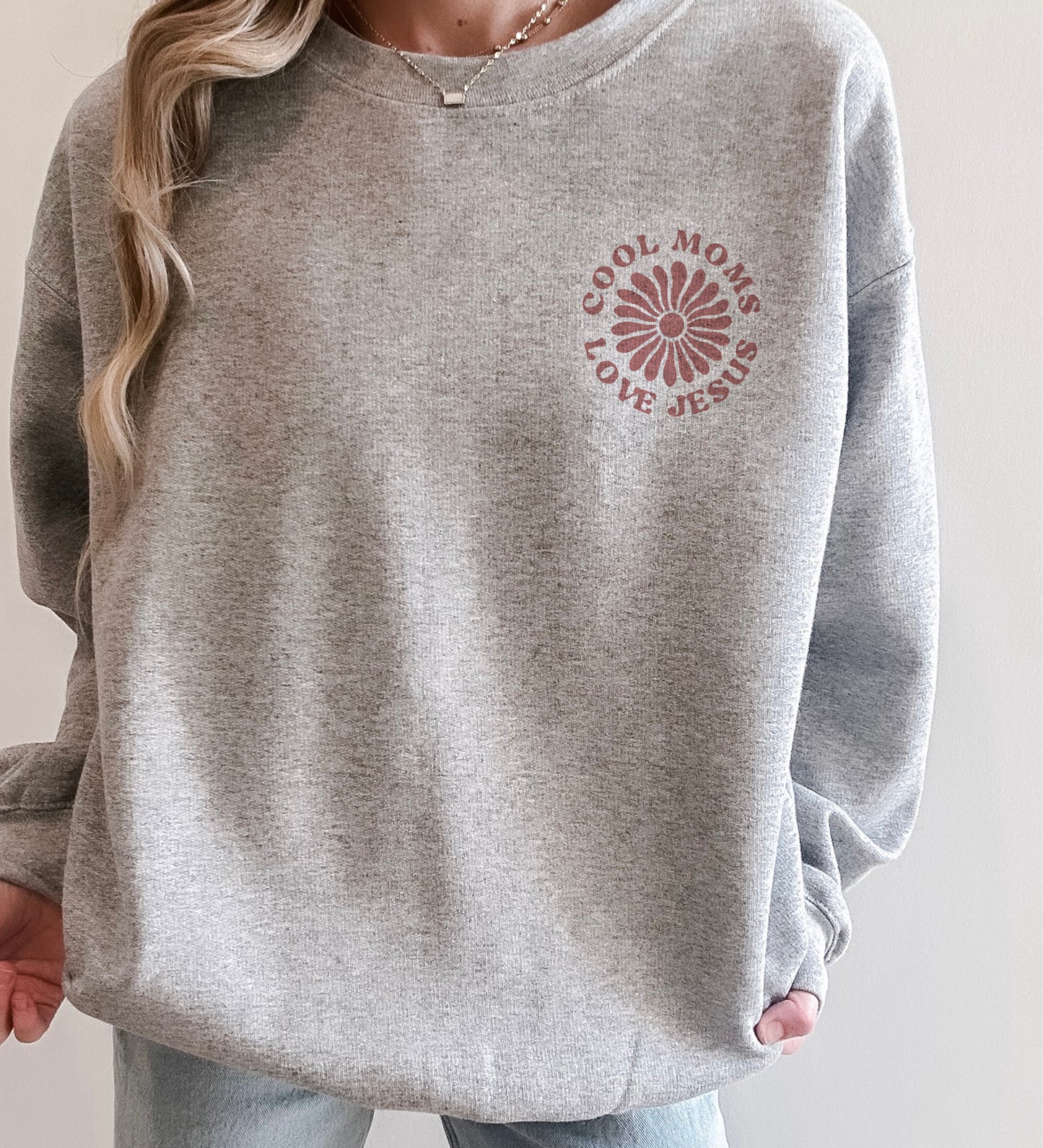 Cool Moms love Jesus | 50/50 crewneck