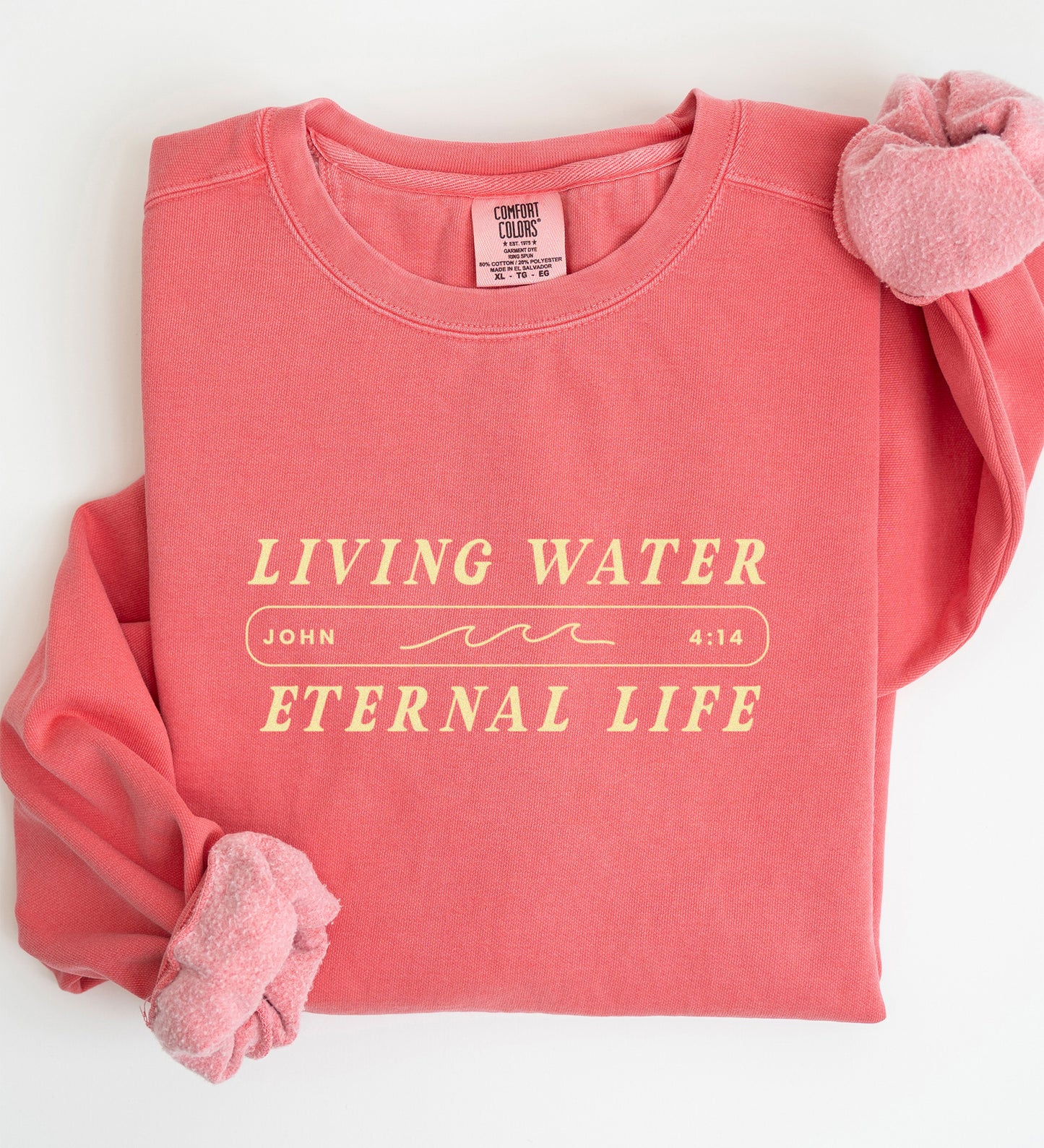 Living Water, Eternal Life John 4:14 - Comfort Colors crewneck