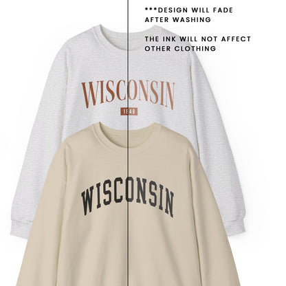 Tan Wisconsin Varsity | 50/50 crewneck