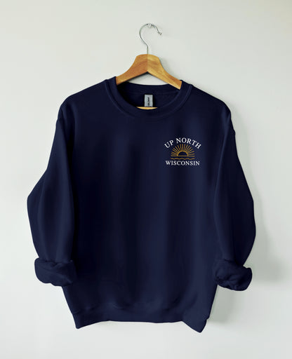 Up North, Wisconsin embroidered crewneck