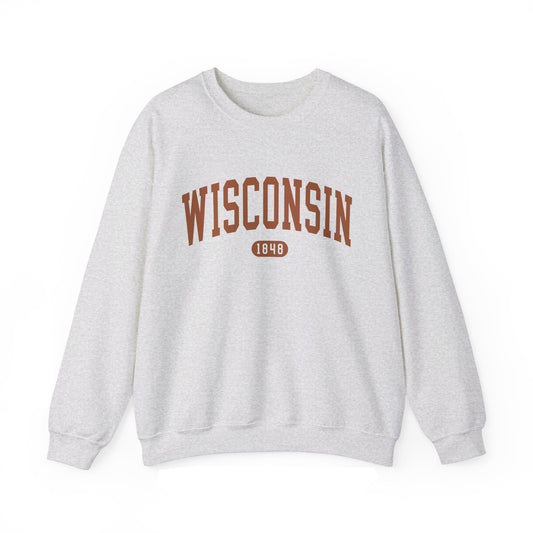 Wisconsin Varsity, brown  | 50/50 crewneck