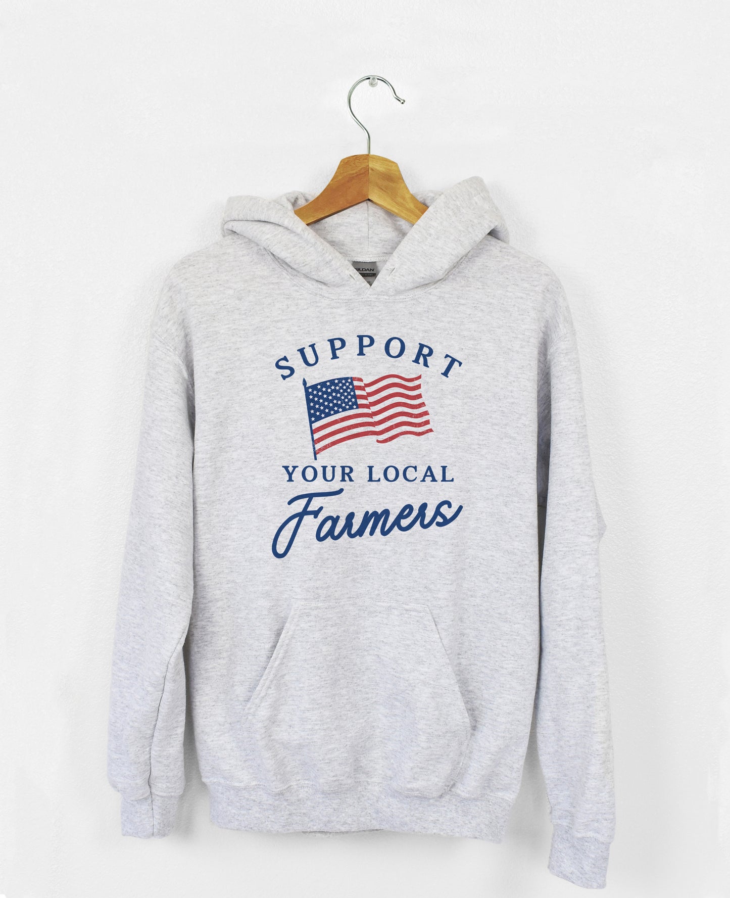 Support your local farmers flag hoodie