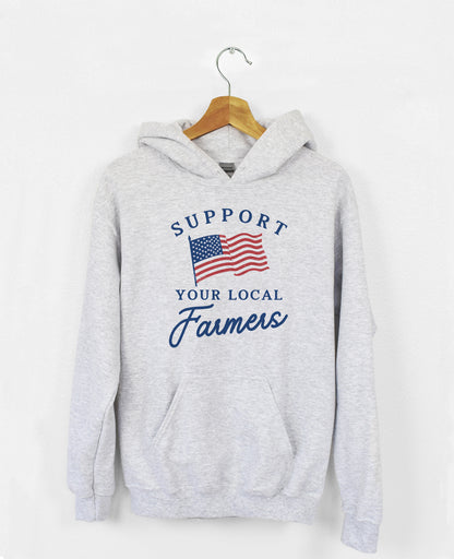 Support your local farmers flag hoodie