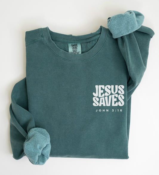 JESUS SAVES | Comfort Colors crewneck