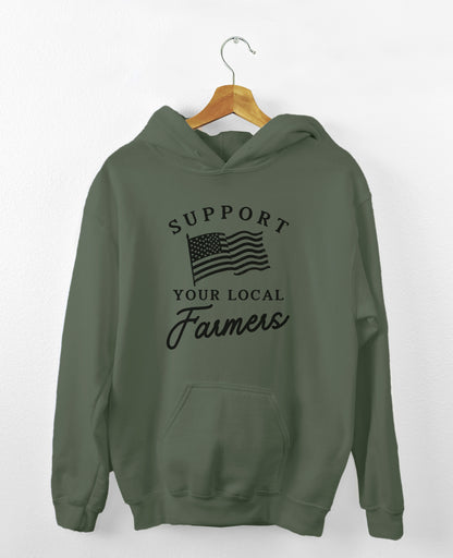 Support your local farmers flag hoodie