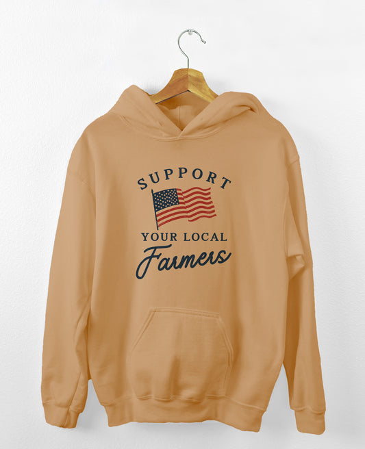 Support your local farmers flag hoodie