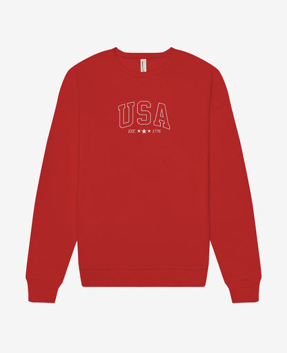 Embroidered USA crewneck