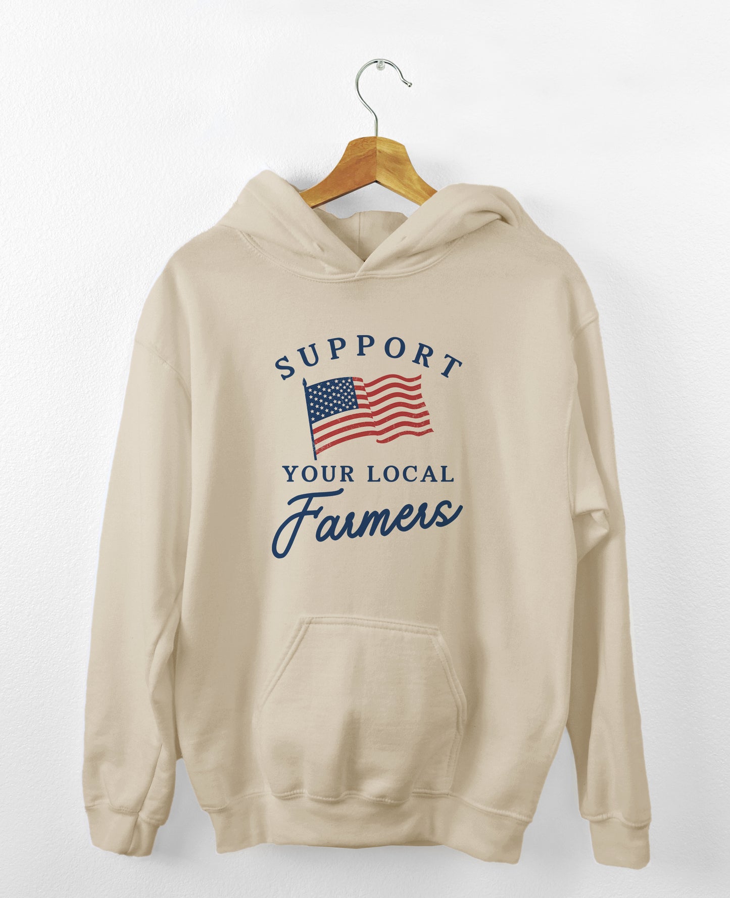 Support your local farmers flag hoodie