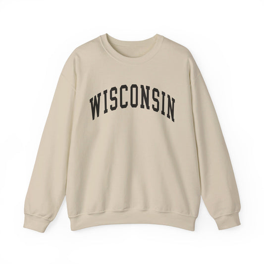 Tan Wisconsin Varsity | 50/50 crewneck