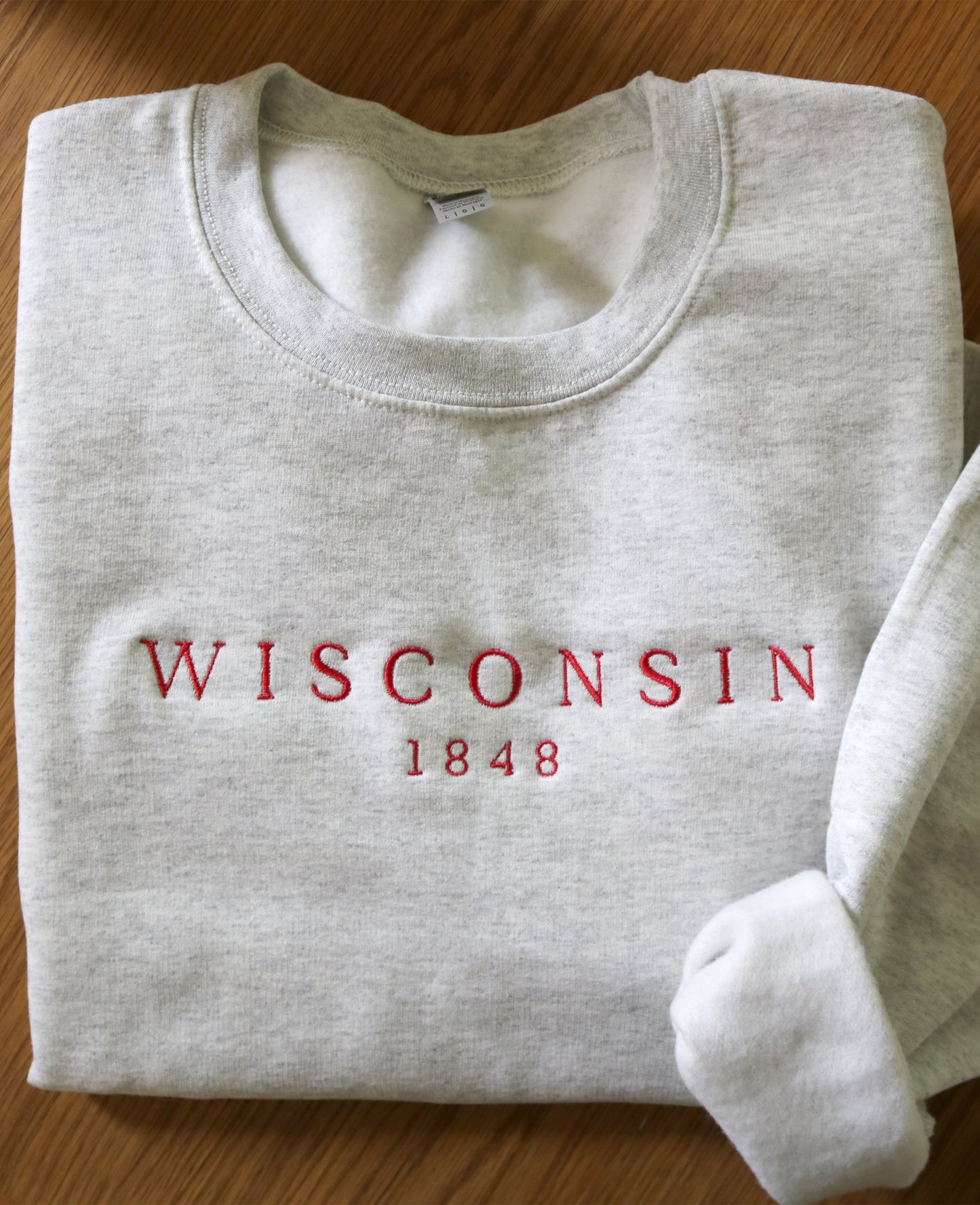 Embroidered Wisconsin crewneck