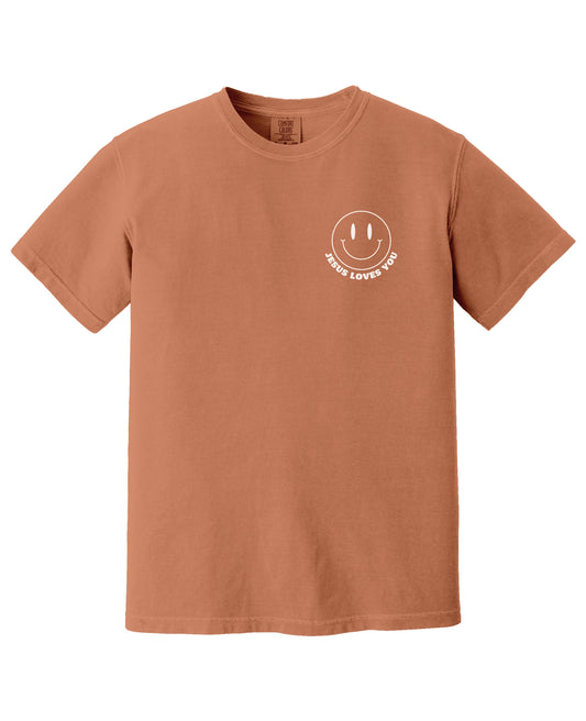 JESUS LOVES YOU smiley | Comfort Colors tee